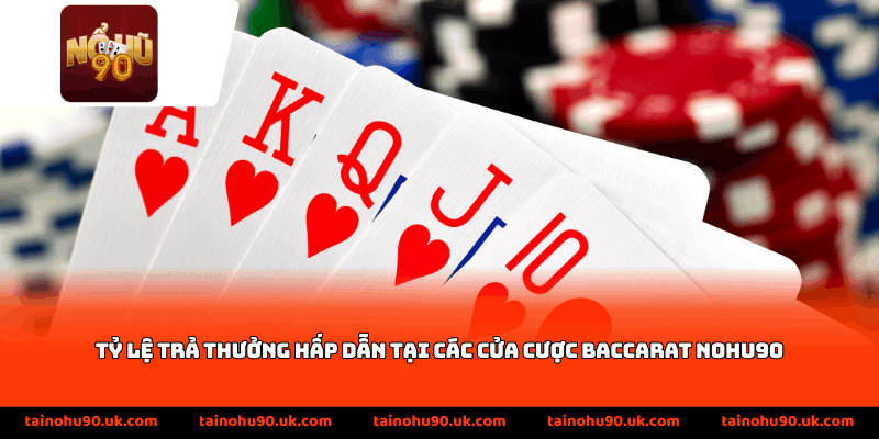 Tỷ lệ trả thưởng hấp dẫn tại các cửa cược baccarat Nohu90